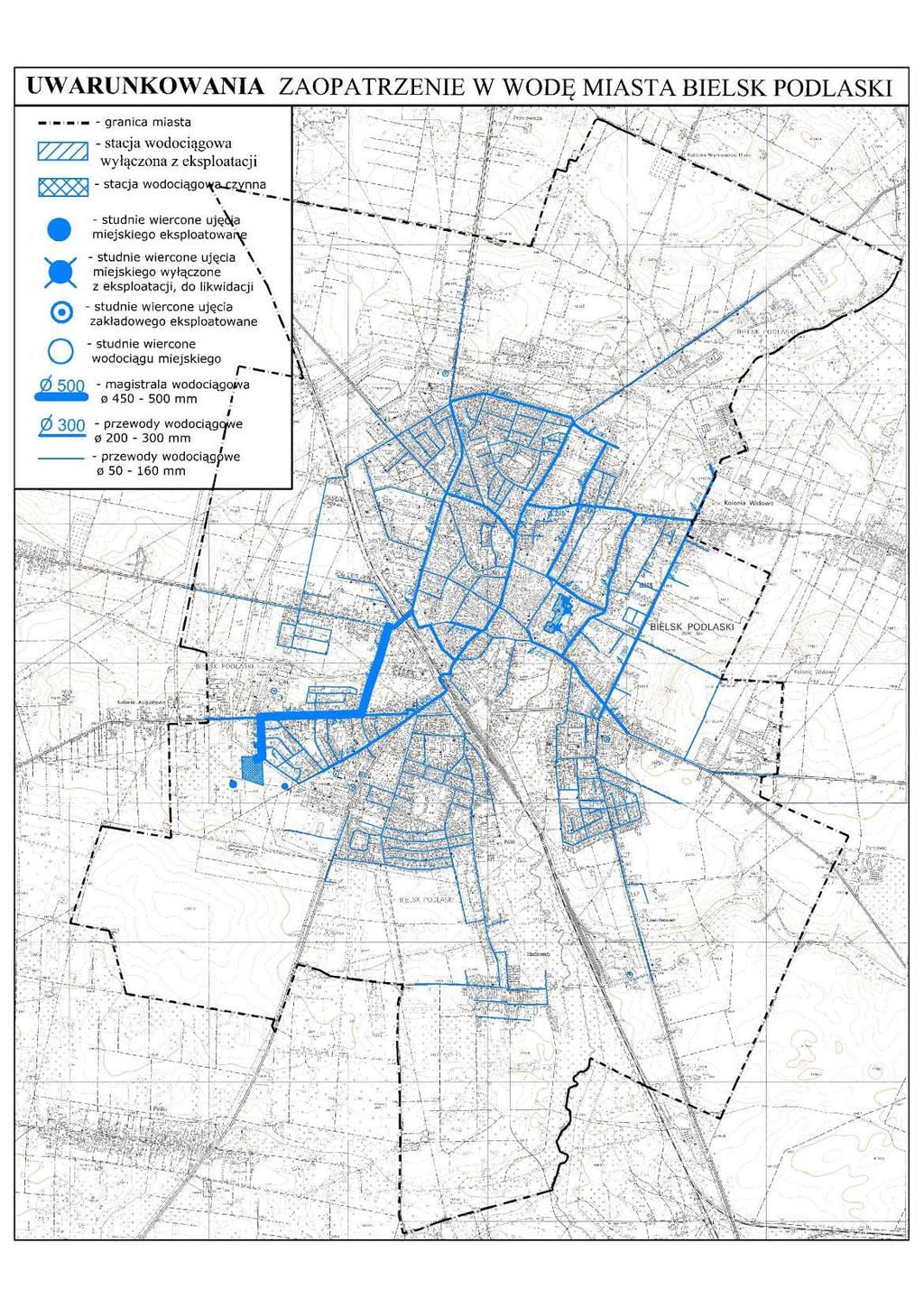 Studium uwarunkowań i kierunków zagospodarowania przestrzennego miasta Bielsk Podlaski UWARUNKOWANIA Wodociąg miejski zaopatruje również w wodę wieś Augustowo.