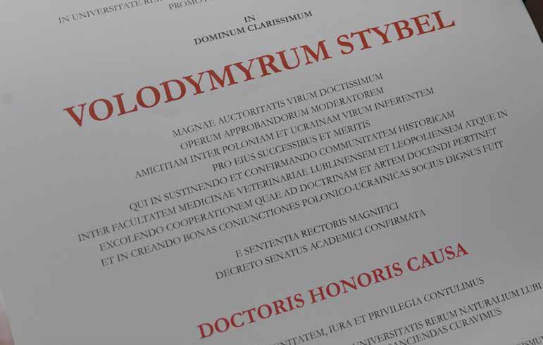 2 Aktualności 5/101/2020 Doktorat honoris causa Uniwersytetu Przyrodniczego w Lublinie dla prof. dr. nauk Wołodymyra Stybela Laudacja wygłoszona 31 sierpnia 2020 r. przez prof. dr. hab.