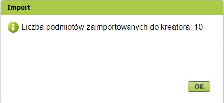 import, żeby dodać wskazane podmioty do