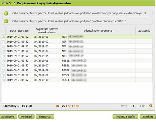 20. Kliknij OK, żeby potwierdzić utworzenie wniosków: