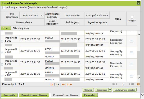 7. Przy potwierdzaniu odbioru należy postępować tak, jak przy