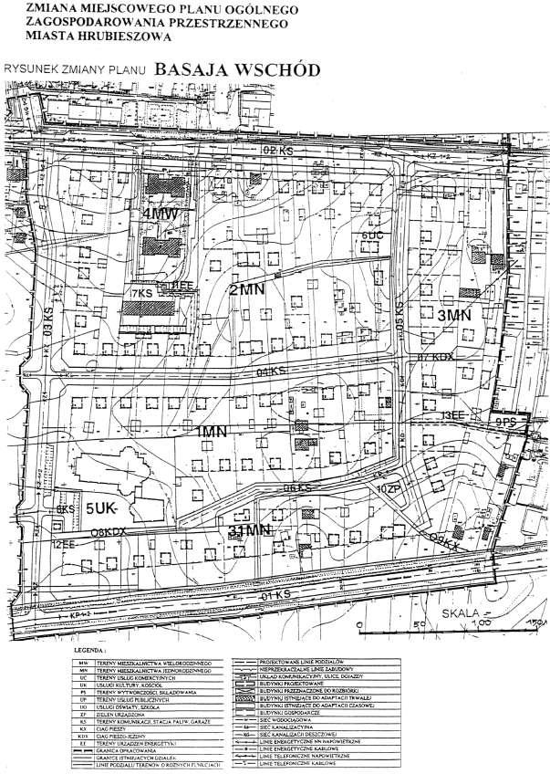 4) zmiana miejscowego planu ogólnego zagospodarowania przestrzennego miasta Hrubieszowa osiedle Basaja - wschód zatwierdzoną uchwałą