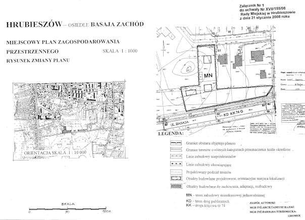 8) miejscowy plan zagospodarowania przestrzennego miasta Hrubieszowa Basaja- zachód - zmiana planu, zatwierdzona uchwałą Nr