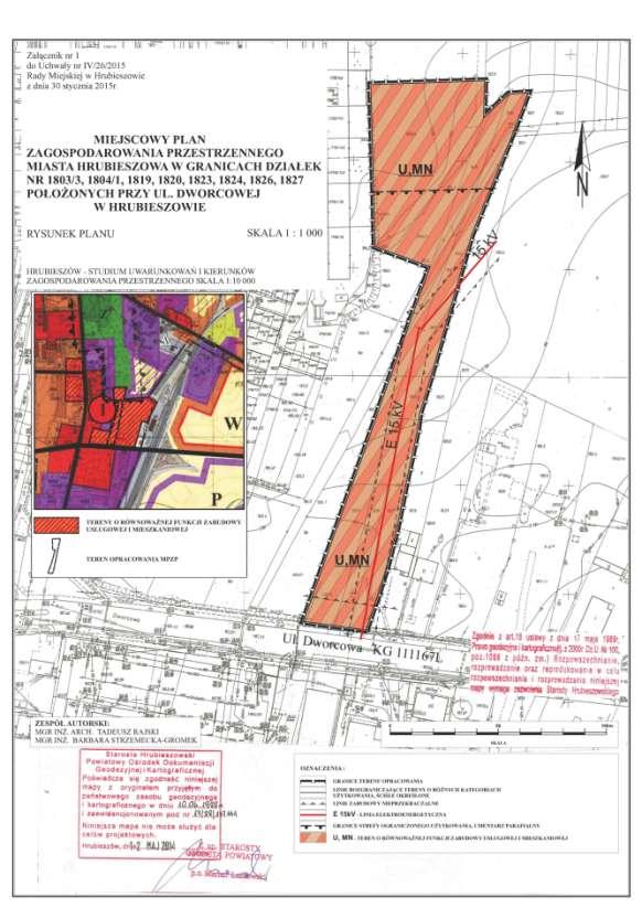 14) miejscowy plan zagospodarowania przestrzennego miasta Hrubieszowa w granicach działek nr 1803/3, 1804/1, 1819, 1820, 1823, 1824, 1826, 1827 położonych przy ul.