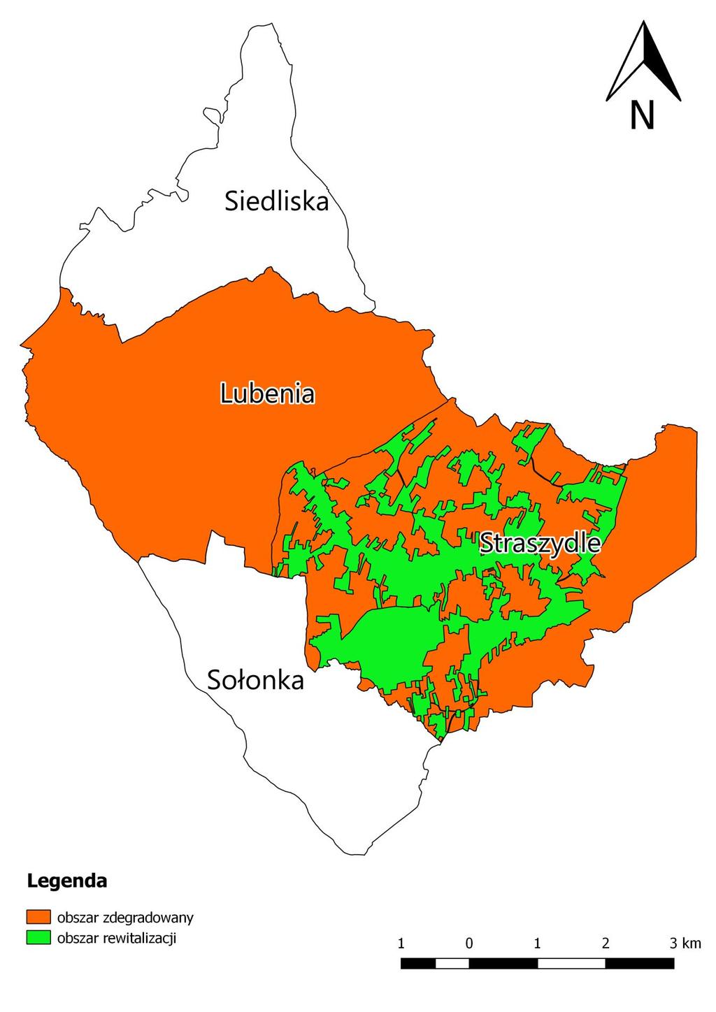 Mapa 2 Lokalizacja obszaru rewitalizacji na tle obszaru