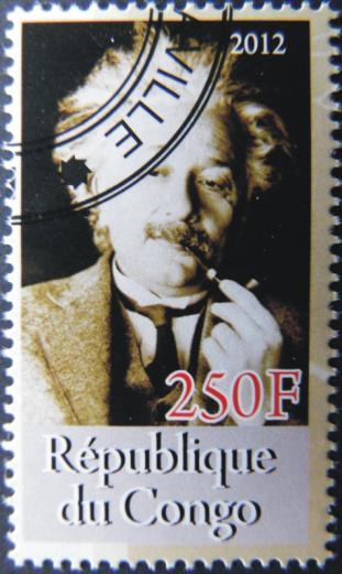 Fajkowy kącik filatelistyczny Znaczek pocztowy wydany przez Republikę Conga w 2012 roku. Seria Albert Einstein. Numer katalogu Michel: brak.