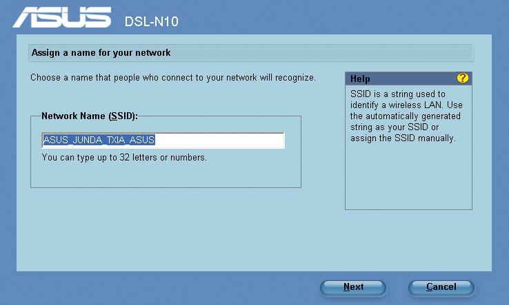 4. Wprowadź wymaganą nazwę sieciową lub SSID (identyfikator ustawienia usługi).