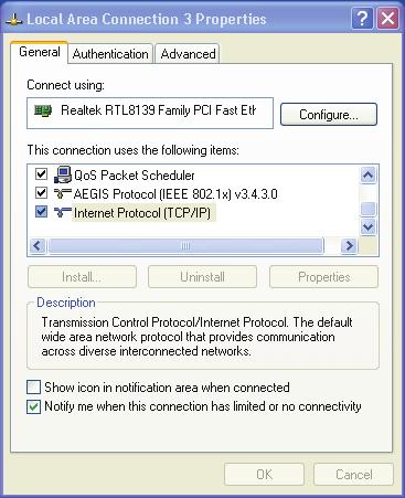 Windows XP 1. Kliknij Start > Control Panel (Panel sterowania) > Network Connection (Połączenie sieciowe).