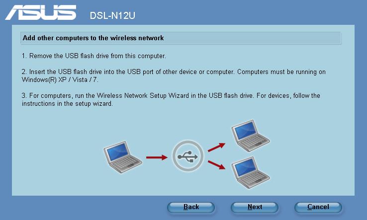 Dodawanie urządzeń sieciowych z wykorzystaniem napędu flash USB Poprzez program narzędziowy ADSL można dodawać urządzenia do sieci z użyciem napędu flash USB.