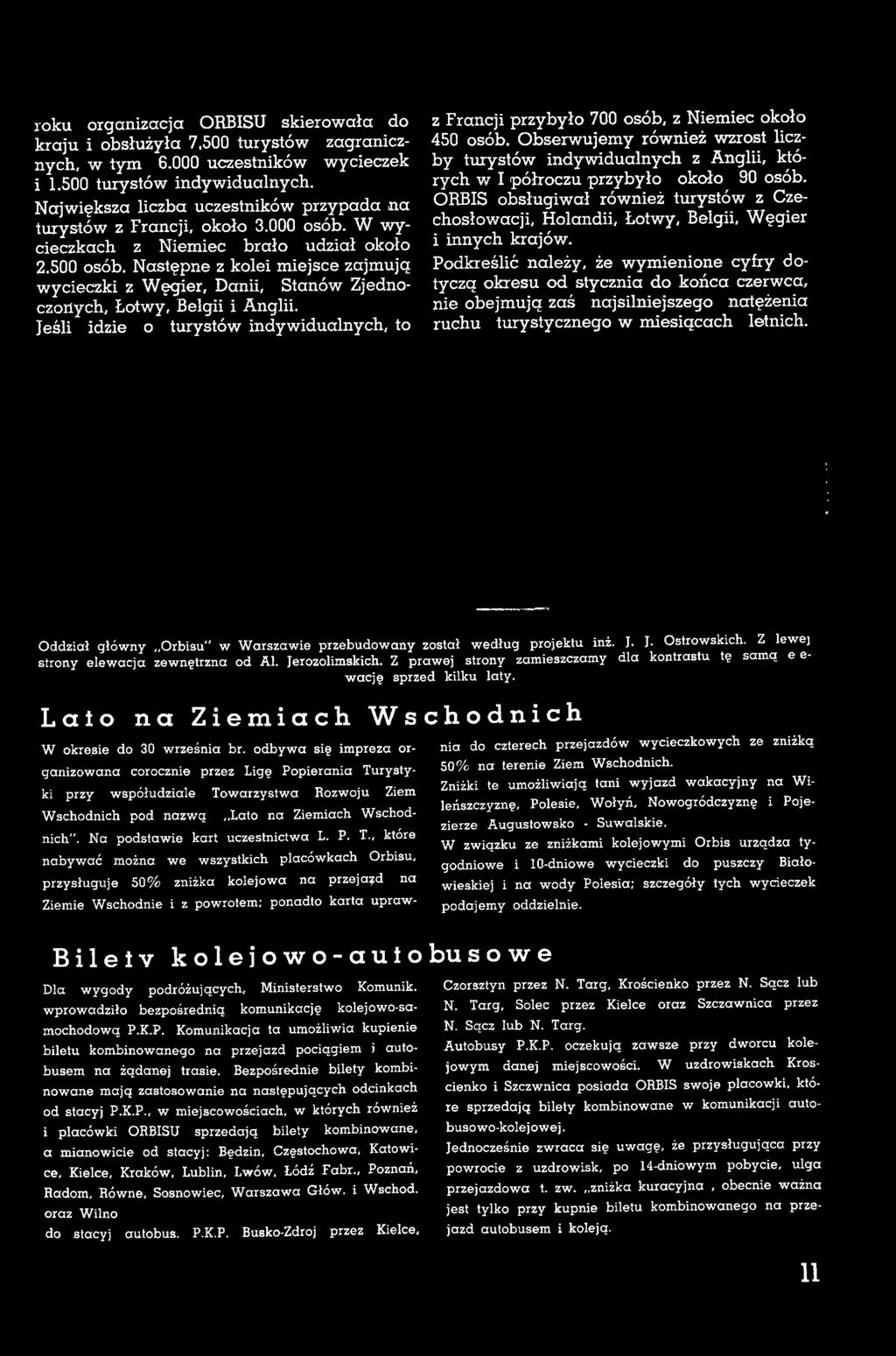 O bserw ujem y również wzrost liczb y turystów indyw idualn ych z A n g lii, których w I półroczu p rzybyło około 90 osób.