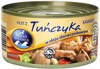 STEAMER Filet z tuńczyka Puszka 195 g (100 g = 2,85) masa netto po
