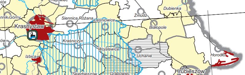 Źródło mapy: https://umwl.bip.lubelskie.pl/upload/pliki//zal.1_rys.14_infrastruktura_energetyka_odnawialne_zrod la_energii.pdf Mapa Infrastruktura. Gospodarka wodno-ściekowa.