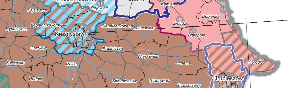 Mapa Obszary funkcjonalne o znaczeniu regionalnym. Rekomendacje Wojewódzkiego Planu Zagospodarowania Przestrzennego. Źródło mapy: https://umwl.bip.lubelskie.pl/upload/pliki//zal.1_rys.