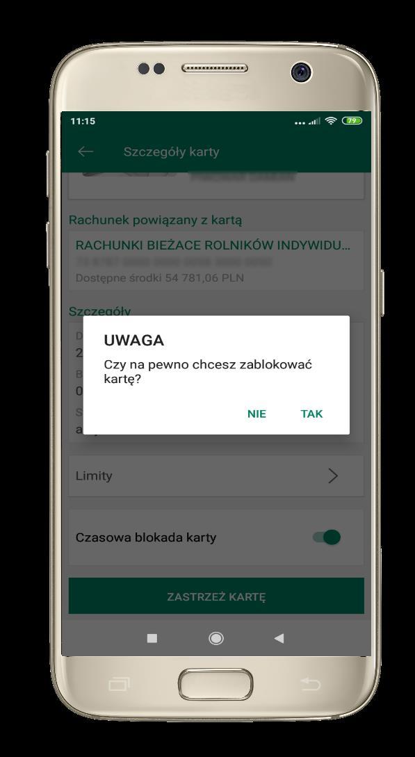Czasowa blokada karty możesz tymczasowo zabezpieczyć kartę jeśli podejrzewasz np.
