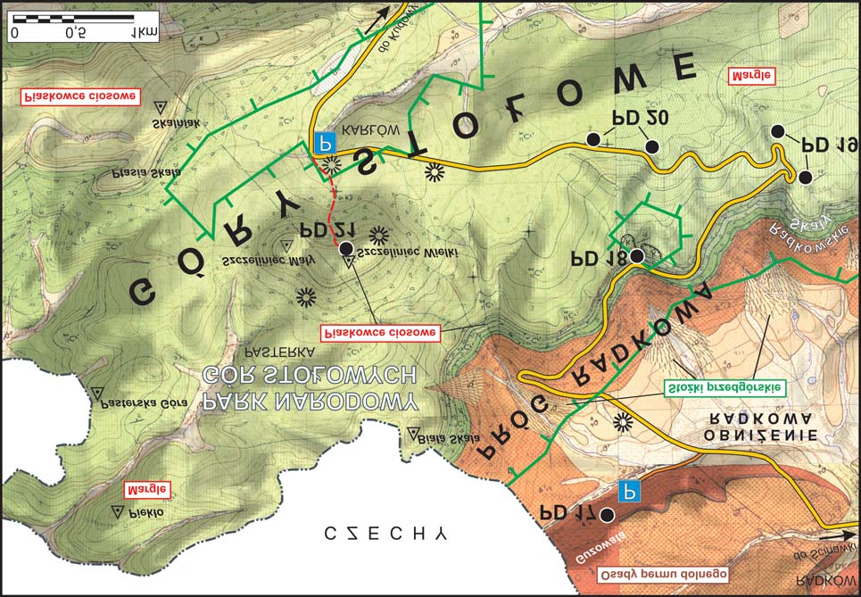 5 Zajmuj¹ca geologia Fig. 9. Mapa geoturystyczna Gór Sto³owych.
