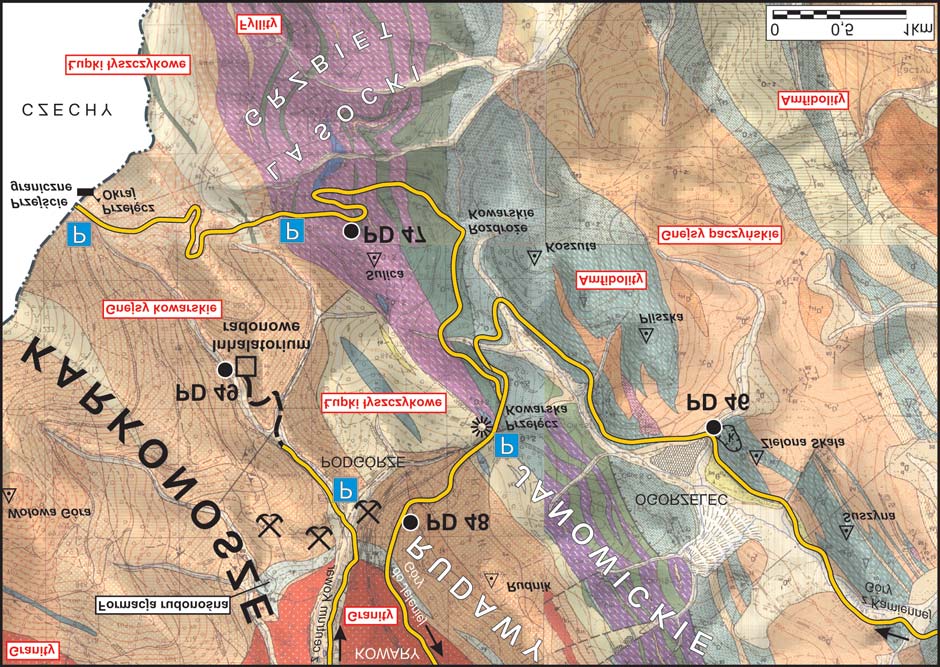 11 Zajmuj¹ca geologia Fig. 18. Mapa geoturystyczna okolic Kowar (Rudawy Janowickie czêœæ po³udniowa).