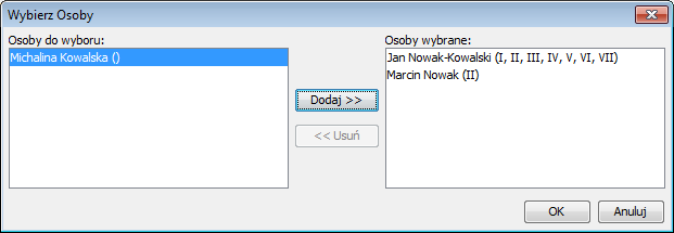 Wybór osób o pozostałych funkcjach formularza wymaga naciśnięcia przycisku:.