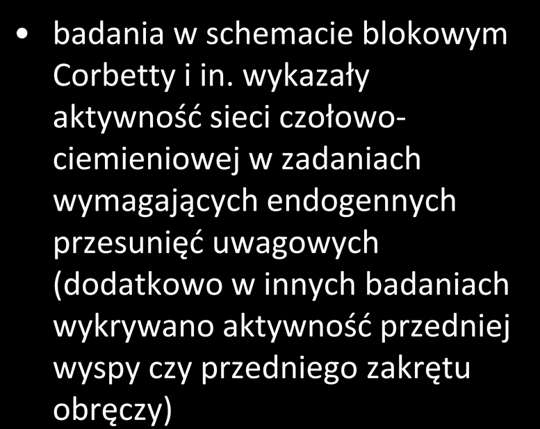 czołowociemieniowej w zadaniach