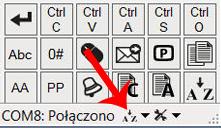 Uwaga jeżeli jest wybrana opcja przemiatania PX9 (przemiatanie tylko alfabetu. To i tak istnieje możliwość przeskoczenia do trzech pozostałych wierszy (panel główny).