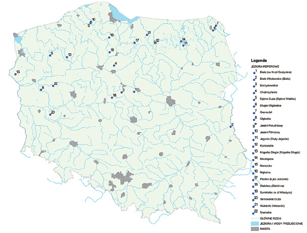 ekologicznego określonych dla fosforu ogólnego i azotu ogólnego8 w JCWP