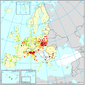 Ocena zanieczyszczenia powietrza ozonem pod kątem kryteriów dla ochrony zdrowia za 2012 r.