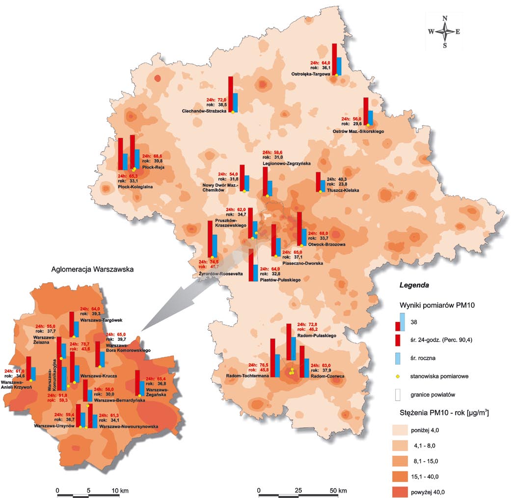 Wojewódzki Inspektorat Ochrony Środowiska - Raport 2006 Mapa 26.