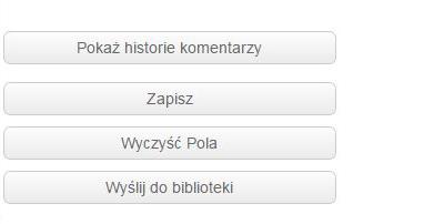 2 odczytanie odpowiedzi z biblioteki: przycisk Komentarz informacja zwrotna w kolumnie