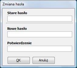 3. System - konfiguracja 3.4.3. Zmiana hasła Funkcja zmiany hasła do części biurowej.