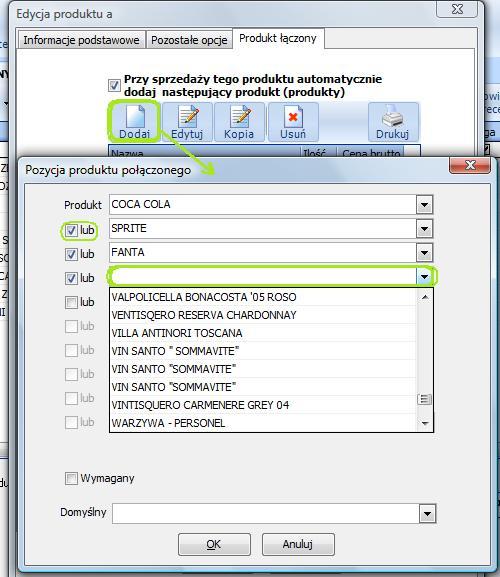 4. Definicje Po zatwierdzeniu nowej grupy produktów dodatkowych należy określić cenę pozycji