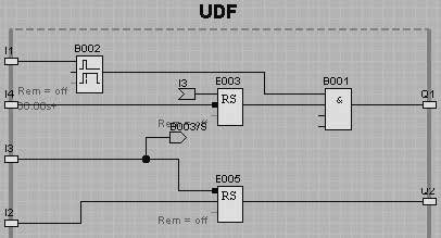 3. Samouczek Edytor UDF: Zauważ, że w edytorze UDF nie jest dopuszczalne stosowanie bloków funkcyjnych: wejść, wyjść, wejść i wyjść analogowych, M8, M25, M26, M27, rejestrów przesuwnych, rejestru