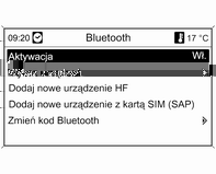 136 Telefon Navi 600 / Navi 900 Menu Bluetooth Nacisnąć przycisk CONFIG. Wybrać opcję Ustawienia telefonu, a następnie Bluetooth.