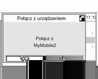 Podłączanie telefonu komórkowego jako urządzenia głośnomówiącego Wybrać pozycję Dodaj nowe urządzenie HF. Wyświetlony zostaje kod Bluetooth, który należy wprowadzić w telefonie komórkowym.