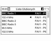 Radioodtwarzacz 35 Wybrać żądaną stację. Uwaga i oznacza aktualnie odbieraną stację. Strojenie ręczne Opis, patrz "Ręczne dostrajanie odbioru stacji" powyżej.