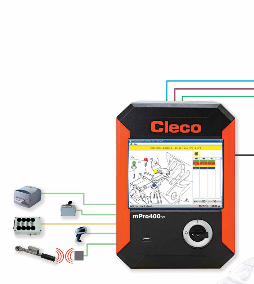 mpro400gc Globalny system sterowania wkrętarkami firmy Cleco Najbardziej elastyczny i tani system Globalny system sterowania wkrętarkami mpro400gc firmy Cleco to pierwszy sterownik do zadań