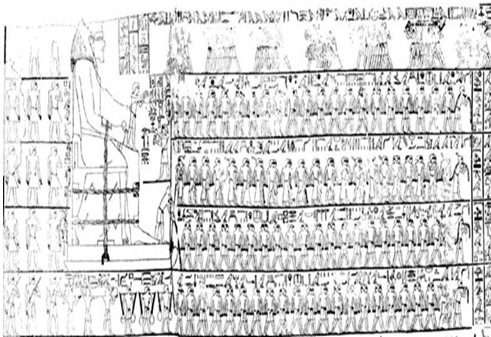 Malowidło z grobowca Sensacyjnym odkryciem było więc odnalezienie cmentarzyska budowniczych piramid w Gizie, zawierającym ich szczątki, niezabalsamowane, jedynie pochowane w gorącym, egipskim piasku,
