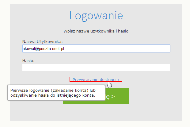 Jak po raz pierwszy zalogować się do witryny systemu UONET+ lub odzyskać hasło dostępu? 2/6 4.