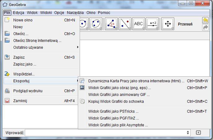 Wskazówka: W ten sam sposób możesz zmienić zawartość tekstową arkusza. GeoGebra automatycznie zapisuje twoje wpisy w oknie dialogowym eksportu do arkusza dynamicznego.