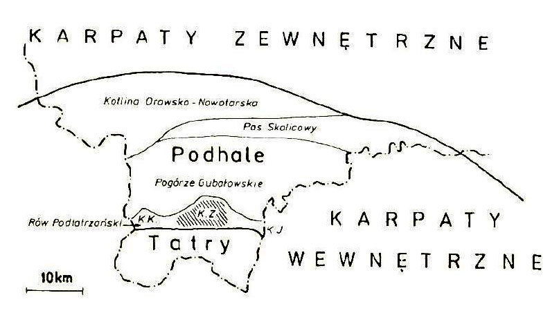 Kotliny Zakopiańskiej w zależności od położenia, rodzaju skały macierzystej i innych czynników glebotwórczych znacznie różnią się miedzy sobą miąższością i zawartością szkieletu (okruchów materiału