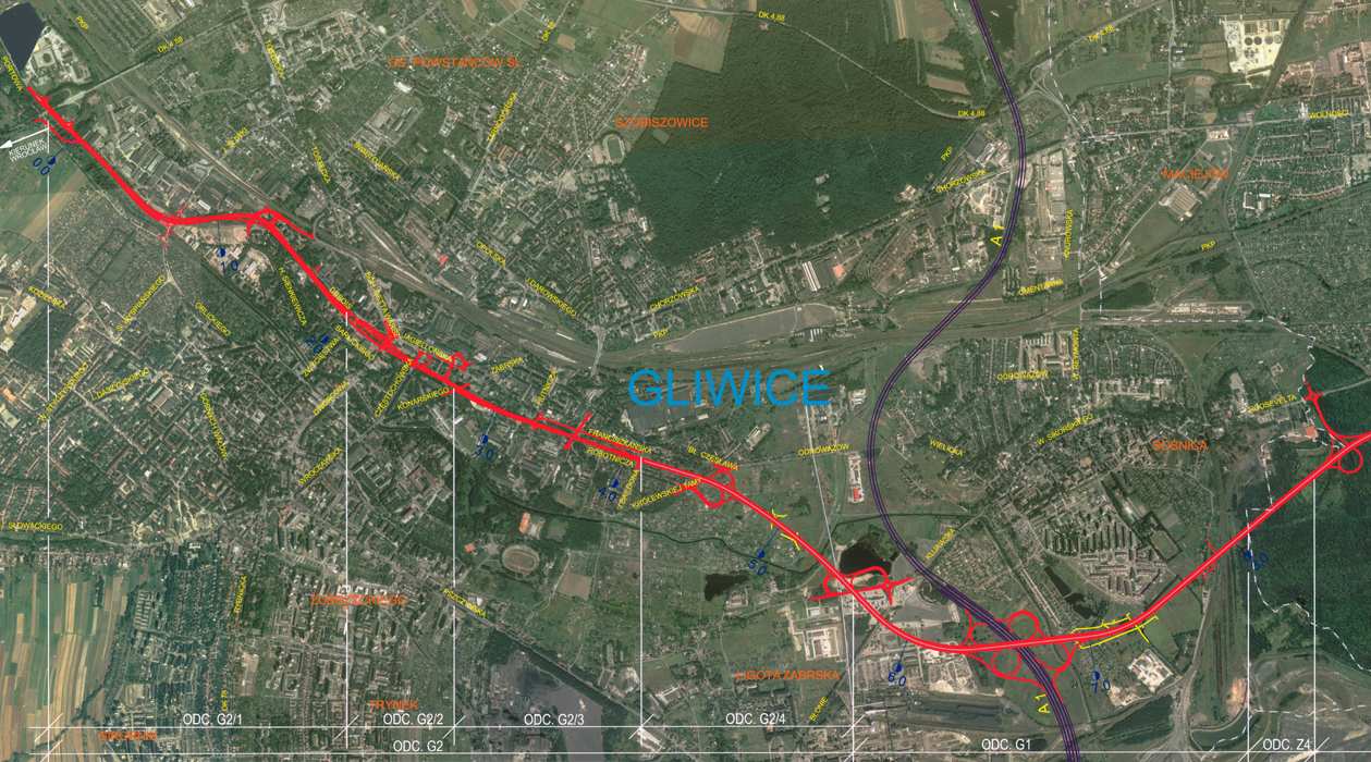 Rysunek 4 Planowany przebieg Drogowej Trasy Średnicowej na terenie miasta Gliwice Źródło: www.dts-sa.