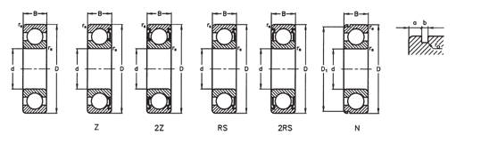 Łożyska kulkowe zwykłe. Deep groove ball bearings. Обычные шарикоподшипники.