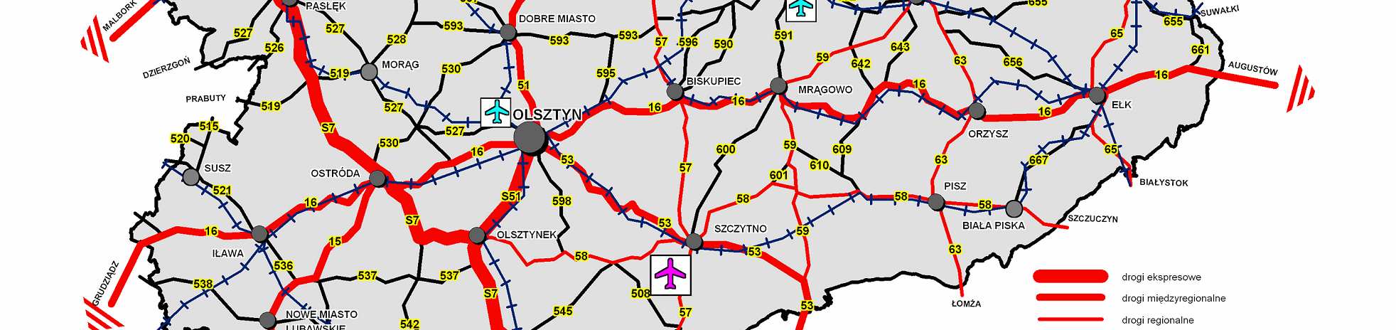 Infrastruktura transportowa kolejowa Województwo warmińsko mazurskie posiada stosunkowo gęstą sieć linii kolejowych, która liczyła 1,5 tys. km.