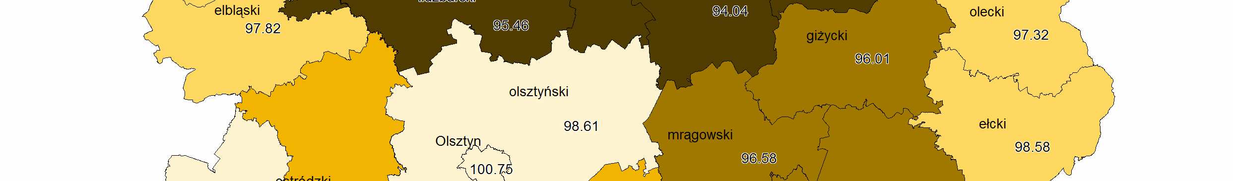 ujemne i w przeliczeniu na 1000 ludności - wielokrotnie wyŝsze niŝ w kraju (kraj minus 0,2, województwo minus 1,8) 1.