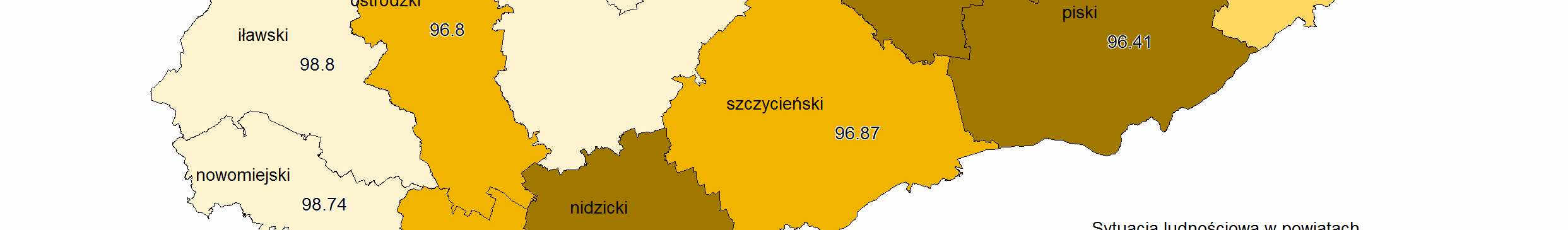 W konsekwencji w województwie rysują się obszary depopulacji, co stanowić moŝe w przyszłości źródło napięć i trudności społecznych i gospodarczych.