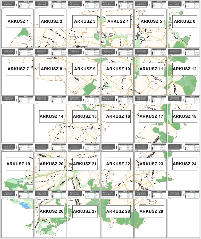 Mapa nr 1 Szczegółowa mapa rozmieszczenia wyrobów zawierających