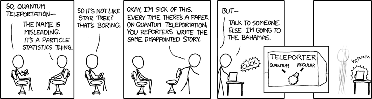 Różnica Teleportacja kwantowa Rysunek: http://xkcd.