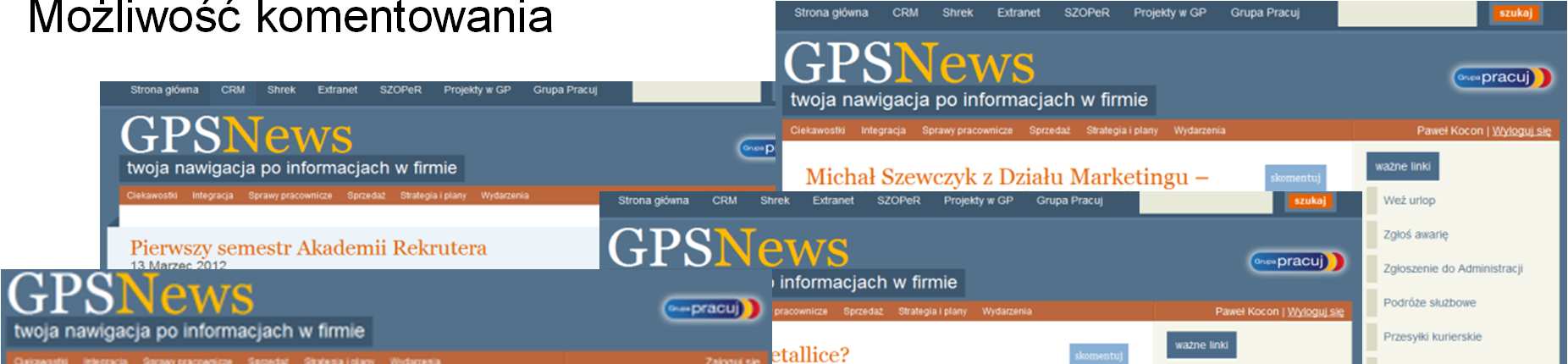 Intranet GPS News Dostępny dla