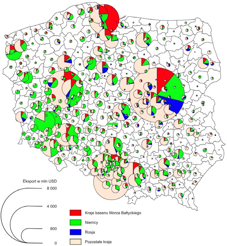 do Rosji (przede wszystkim sąsiedniego obwodu kaliningradzkiego; Komornicki 2003).