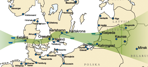 Rycina 14 Układ przestrzenny inicjatywy East-West Transport Corridor Źródło: East-West, 2007 Ocena inicjatywy z punktu widzenia interesów Polski nie jest jednoznaczna.