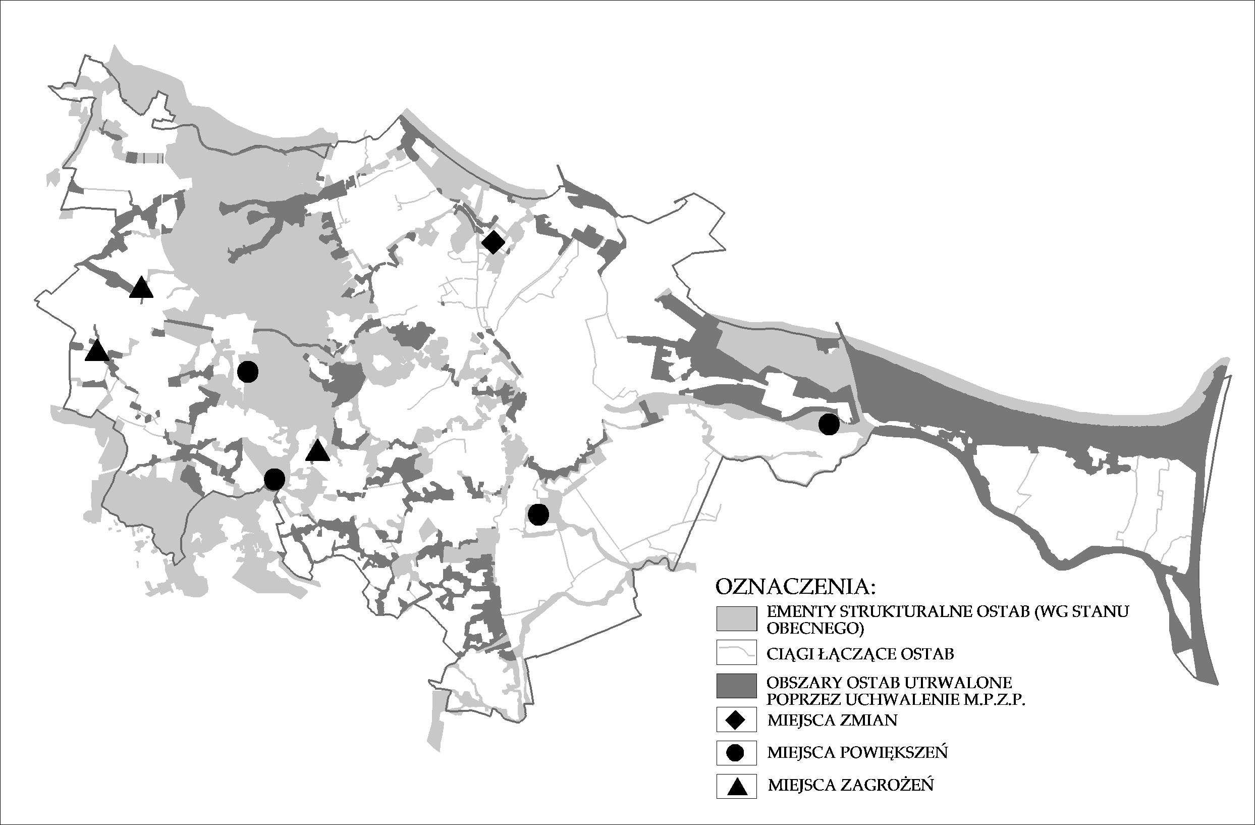 OGÓLNOMIEJSKI SYSTEM TERENÓW AKTYWNYCH BIOLOGICZNIE (OSTAB) W GDAŃSKU 117 Mimo tych przeszkód udało się juŝ utrwalić strukturę OSTAB na duŝej części obszarów objętych systemem (rys. 3).