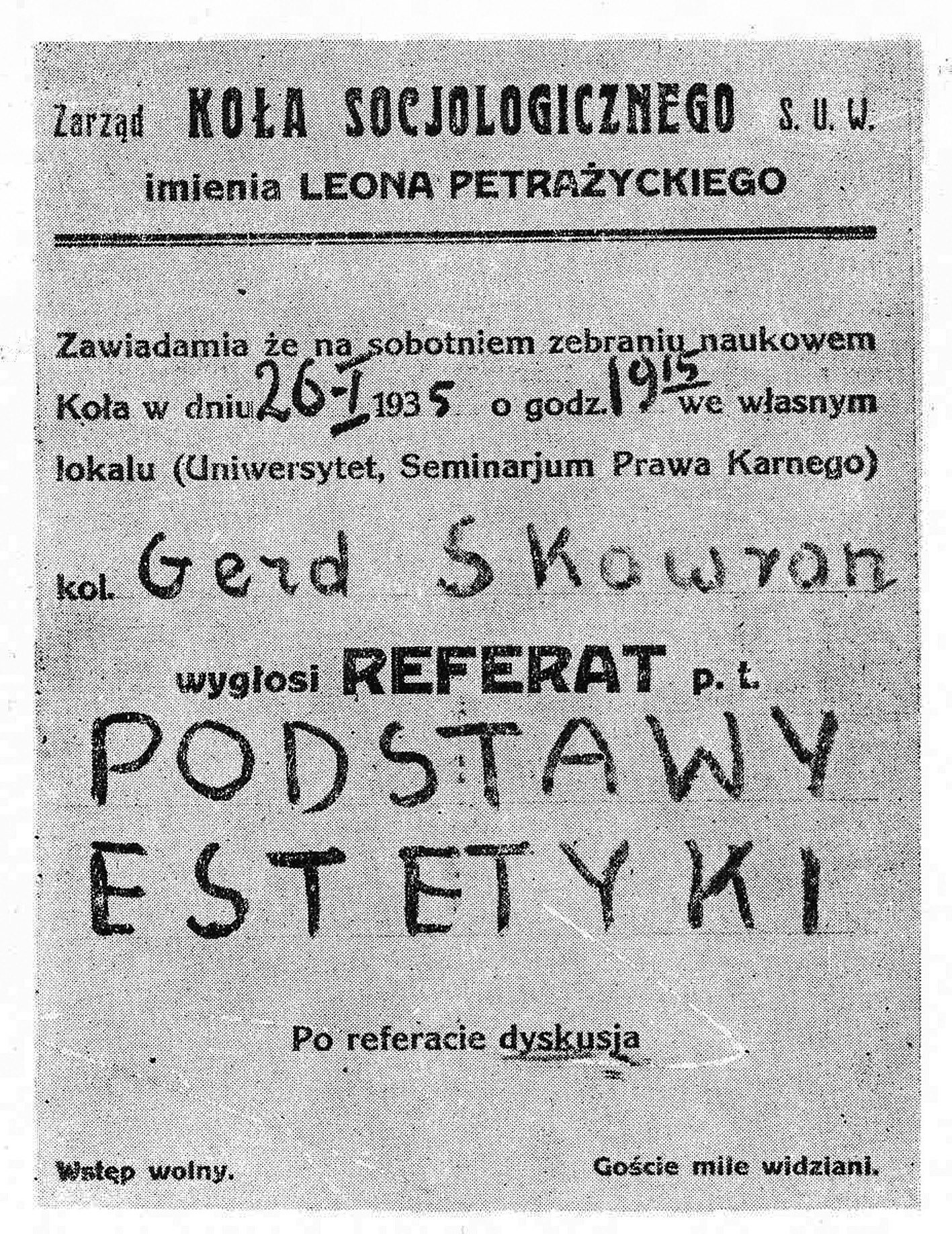 196 Postscriptum stołecznej profesury prawniczej.